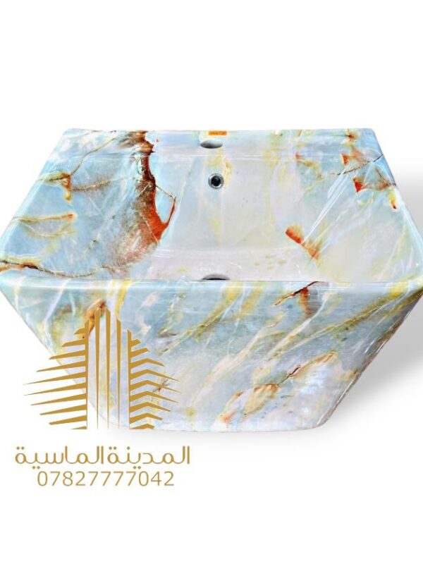 مغسله تعليك مرمري مربعه